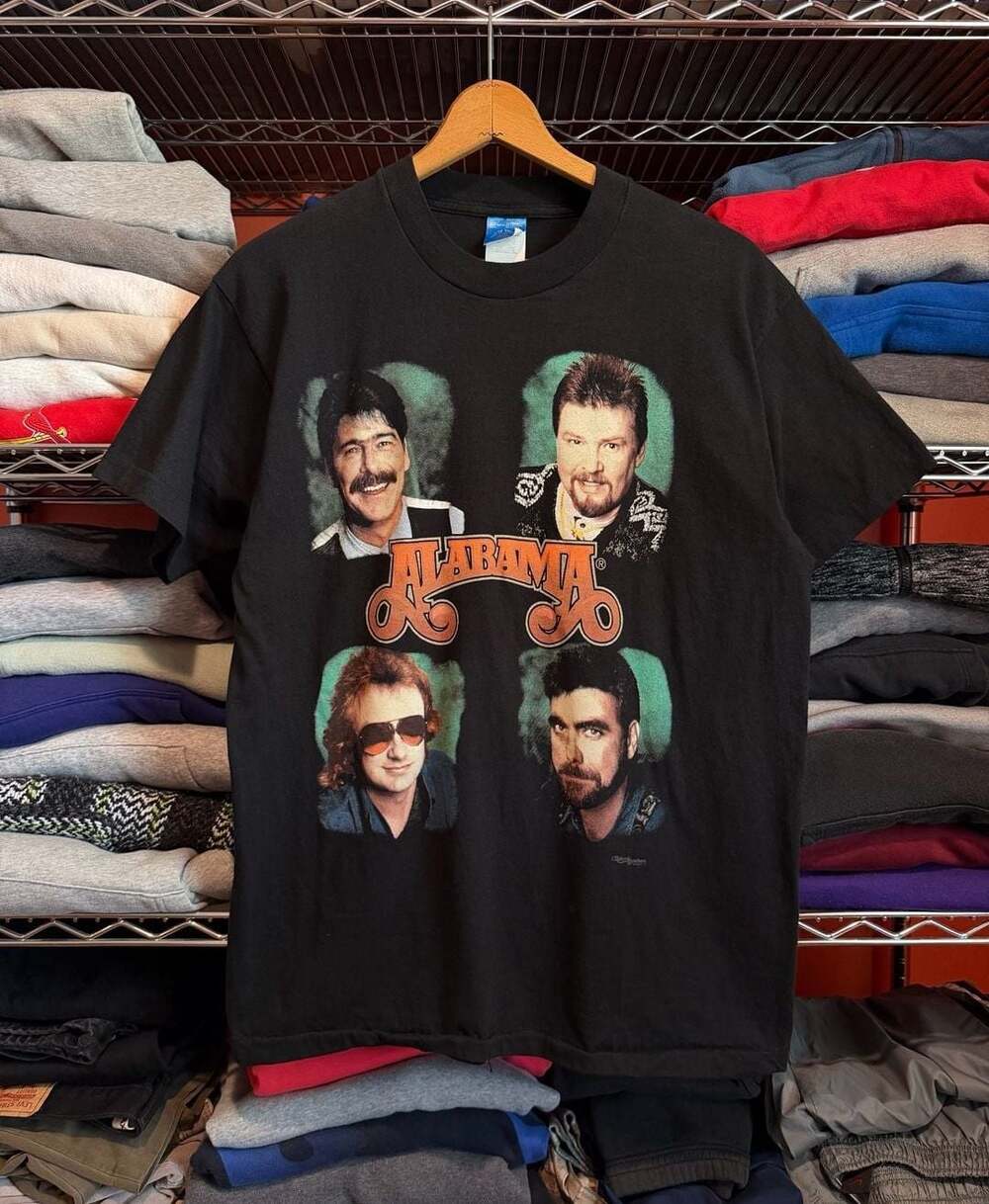 Vtg 80s Alabama Band On Tour Since 1980 Black T-Shirt Single Stitch Large